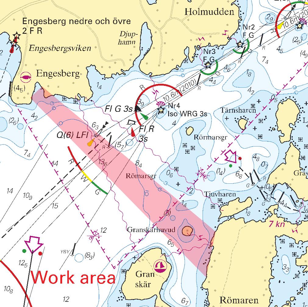 5 Nr 452 Bsp Bottenhavet S 2009/s28, s34, s36, Bsp Bottenhavet S 2013/s30, s36, s38 Sweden. Sea of Bothnia. Gävle. Cable works.