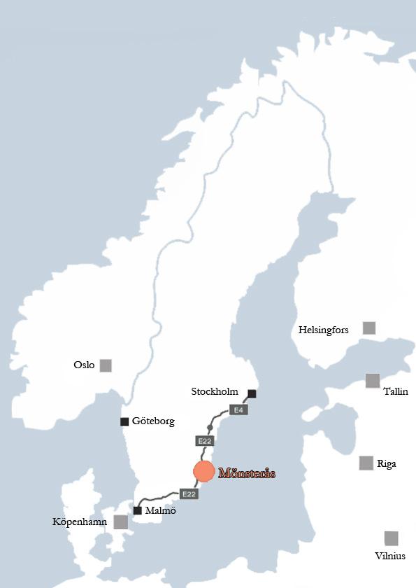 Mönsterås kommun en expansiv del av Smålandskusten Mönsterås kommun är en kustkommun i östra Småland intill Kalmarsund och marknadsförs ofta som en kommun med attraktiva miljöer längs kust- och