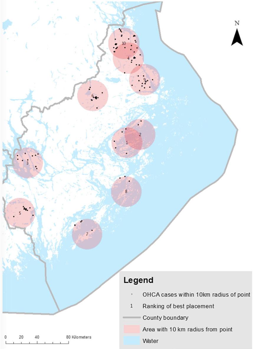 Region Örebro län HTA-rapport 2018:20 Drönarmedierad tillgång till defibrillator vid plötsligt hjärtstopp 12 Author, year, country Claesson et al.