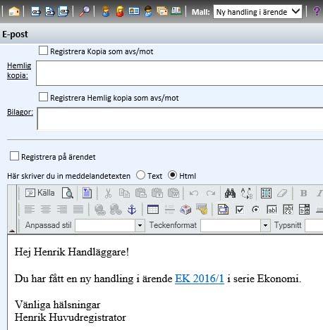 länk till ärende Tagg för