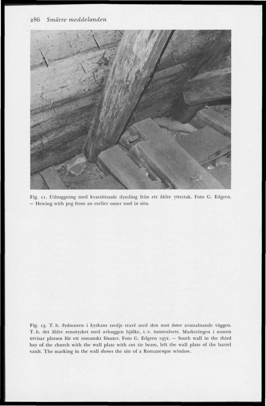 286 Smärre meddelanden \ A s[ \ SUftftftftftftftftftftftsfl \ prr % ^IHHsl Bs^sW Fig. II. Uthug med kvarsittande dymling frän ett äldre yttertak. Foto G. Edgren.