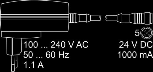 6079195 Skyddshylsa/dammskydd för kontakten M12 6019455 Anslutningskabel, skärmad med 5- poligt kontaktdon, vinklad öppen kabelände, längd 2 m (ZBE 08S-02) 6019456 Anslutningskabel, skärmad med 5-