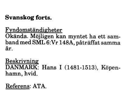 Svanskog forts. Fvndomständigheter Okända.