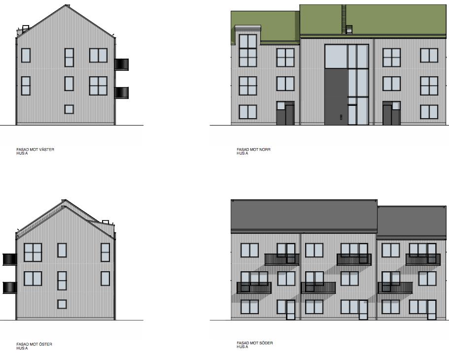 3 Objektsbeskrivning På Karlssons Äng 1 i de norra delarna av Kalmar planeras för tre stycken bostadshus producerade med moduler i KL-trä.