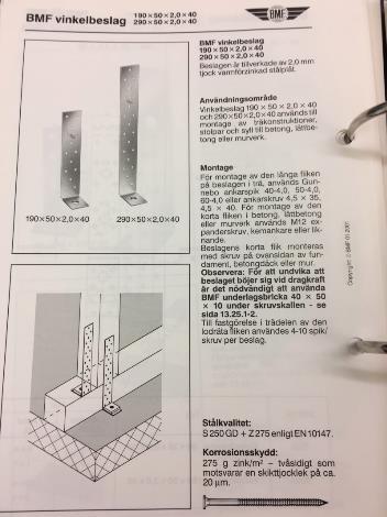 Figur 22: Beslag för förankring av lyftkrafter i konstruktionen. Med medgivande från Flexator. 6.1.