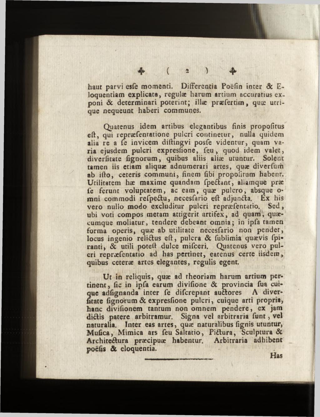 haut parvi esfe momenti. Differentia Poëfin inter 6c E- loquentiam explicata, regulae harum artium accuratius exponi & determinari potennt; illae prsefertiin, quae unique nequeunt haberi communes.