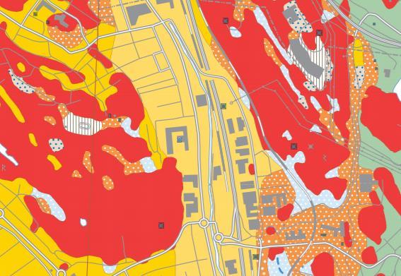 Uppdragsnr: 717821 Uppdragsnamn: Kängurun 20, Mölndal 7 (13) 6.3 Geotekniska förhållanden 6.3.1 Jorddjup, jordlagerföljd och egenskaper Enligt SGU:s jordartskarta består de naturliga ytliga jordlagren av lera, Figur 6-1.