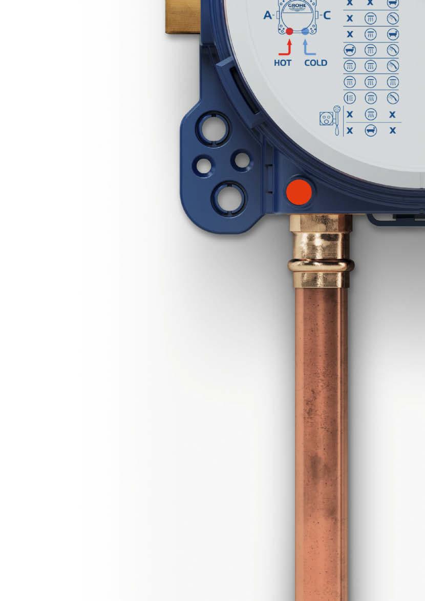 GROHE RAPIDO SMARTBOX EFFEKTIVITET RAKT IGENOM INLOPP PÅ UNDERSIDAN FÖR EFFEKTIV RÖRDRAGNING Effektiv