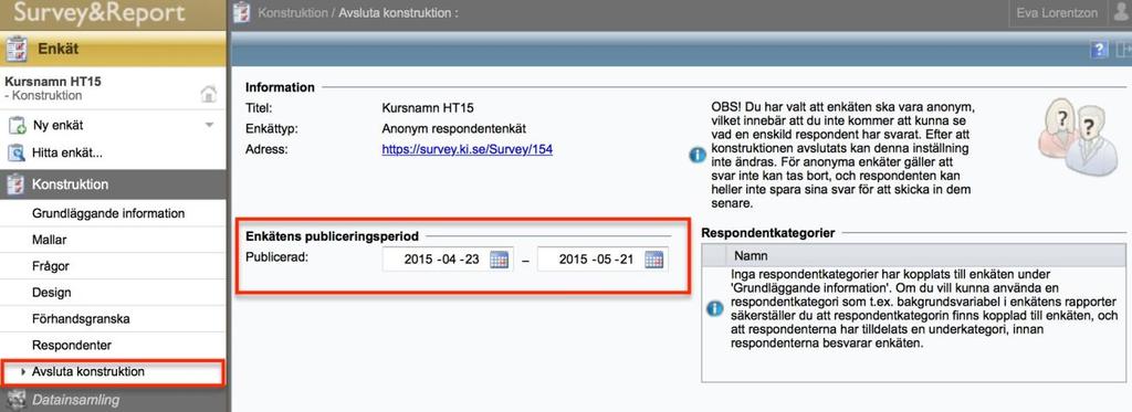 Förhandsgranska Om du vill se hur enkäten ser ut innan du klickar på slutför och inte längre kan ändra välj förhandsgranska i vänstermarginalen. Klicka i visa utan sidbrytningar längst ner.