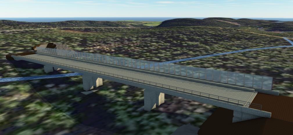 Figur 6.2 Tilldelad Revit-modell exporterat till.fbx-format och vidare importerad samt placerad i InfraWorks 360.