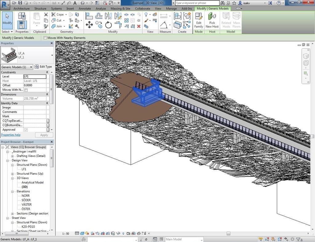 4. Exportera Revit-komponenter genom Inventor för att skapa parameterstyrda komponenter i InfraWorks 360.
