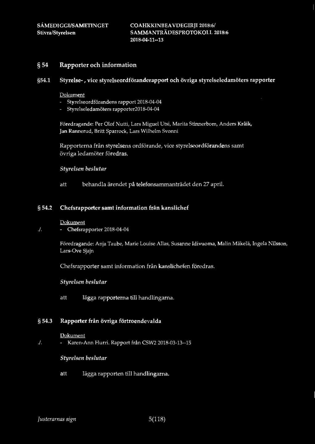 SÅMEDIGGl/SAMETINGET 54 Rapporter och information 54.