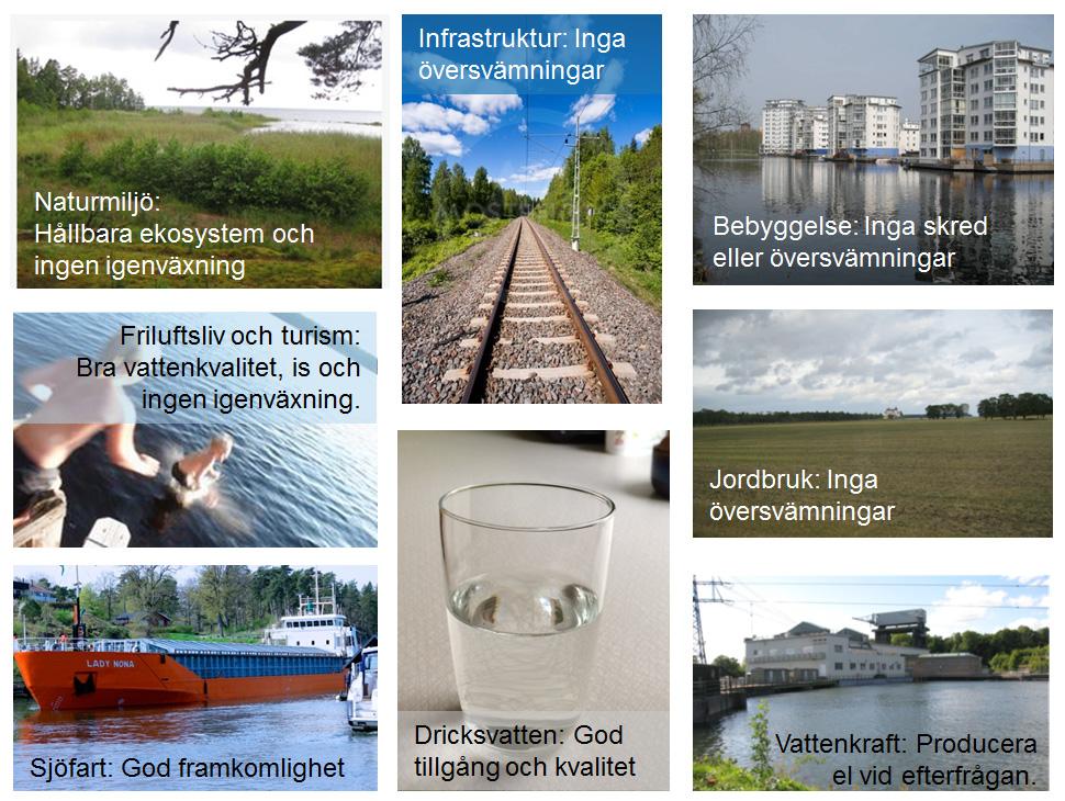 3.1 Intressen vid Vänern och Göta älv Det finns många intressen som är beroende av Vänern och Göta älv på olika sätt. Många människor bor i området och det finns mycket jordbruksmark kring stränderna.