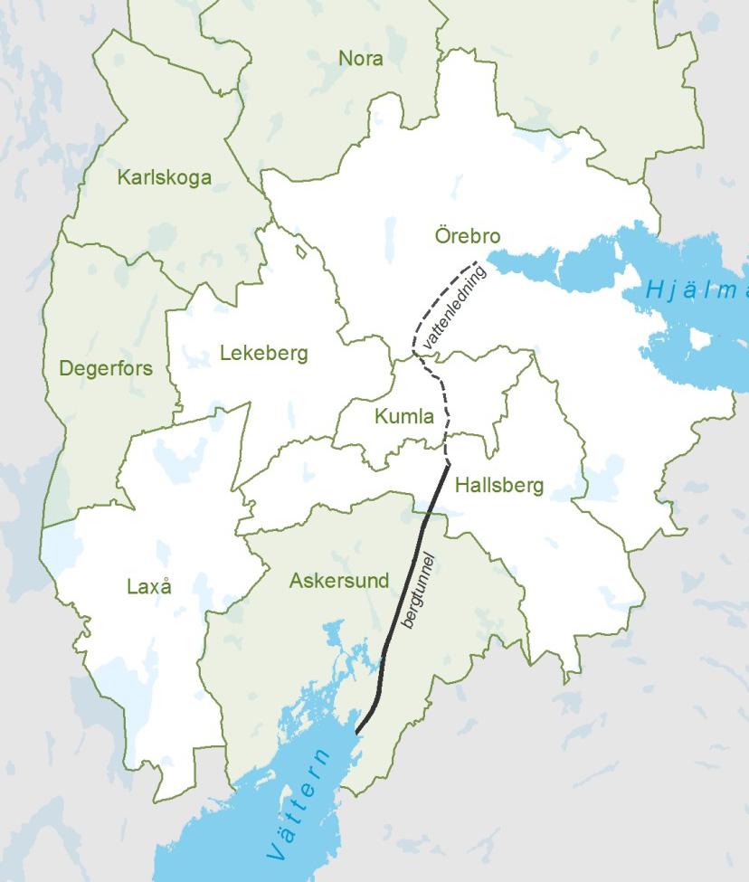 I vissa kommuner finns det möjlighet att anlägga vattenintaget på ett stort djup, medan andra kommuner ligger vid de mer grunda delarna av Vättern.