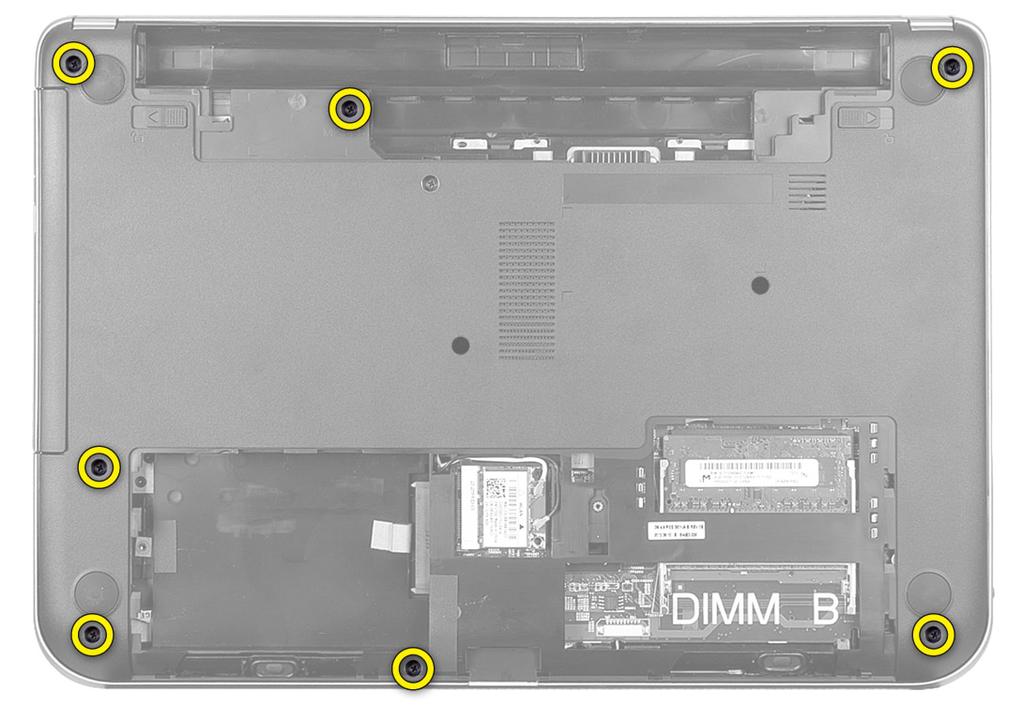 3. Anslut antennkablarna till respektive kontakter enligt markeringarna på WLAN-kortet. 4. Installera: a. åtkomstpanel b. batteri 5. Följ anvisningarna i När du har arbetat inuti datorn.