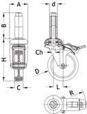 30 16 16 16 16 28 28 28 28 14 14 14 14 jul - Svart gummidäck SR 5629 Centrum i plast - Glid- eller rullager Pressure C F M Max.