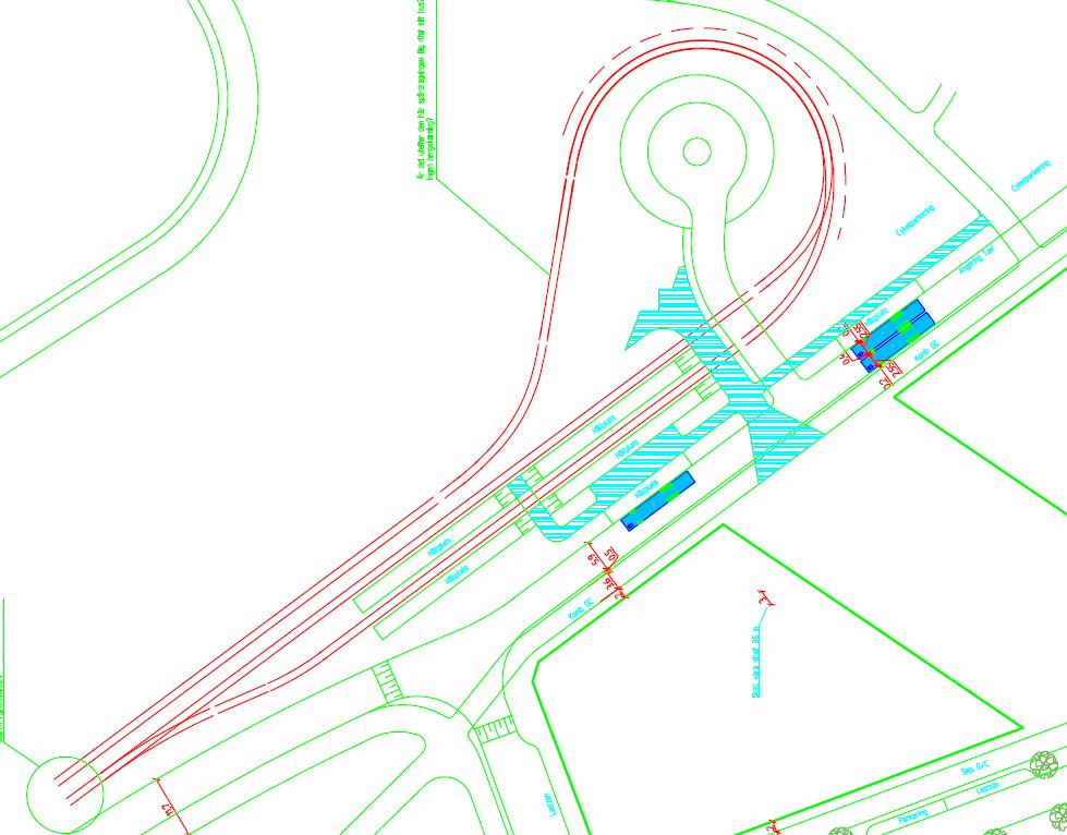 Figur E.2, Principskiss för vändslingan vid Opaltorget. [2] k:\söder\plangruppen\planer\pågående\05-0636 opaltorget\04.