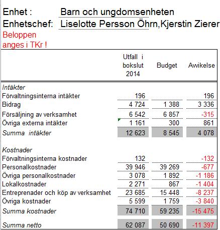 Sid 16 (18) Verksamheten bedrivs kostnadseffektivt. Vi har inte fullt ut klarat att tillgodose alla behov av insatser inom vår egen öppenvård.