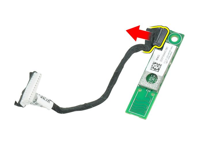 6. Ta bort skruven som håller fast bluetooth-modulen i datorn. 7. Ta bort bluetooth-modulen från datorn. 8.