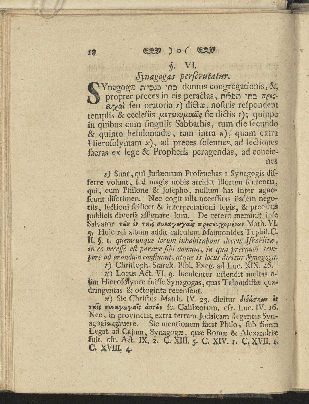 5 O ( - VI. Synagogas yerfcmtatur.