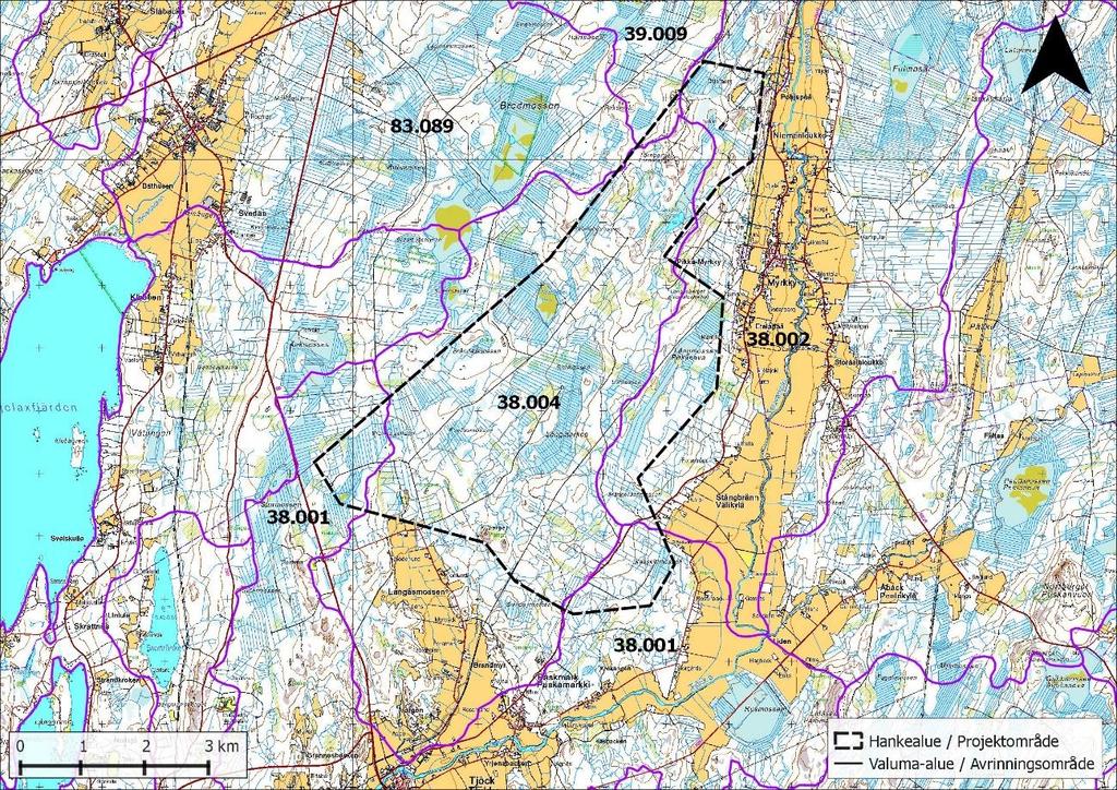 14.3.2 Bedömningsmetoder Ytvattenförhållanden samt projektets inverkan på dessa har utretts med kartmaterial som underlag.