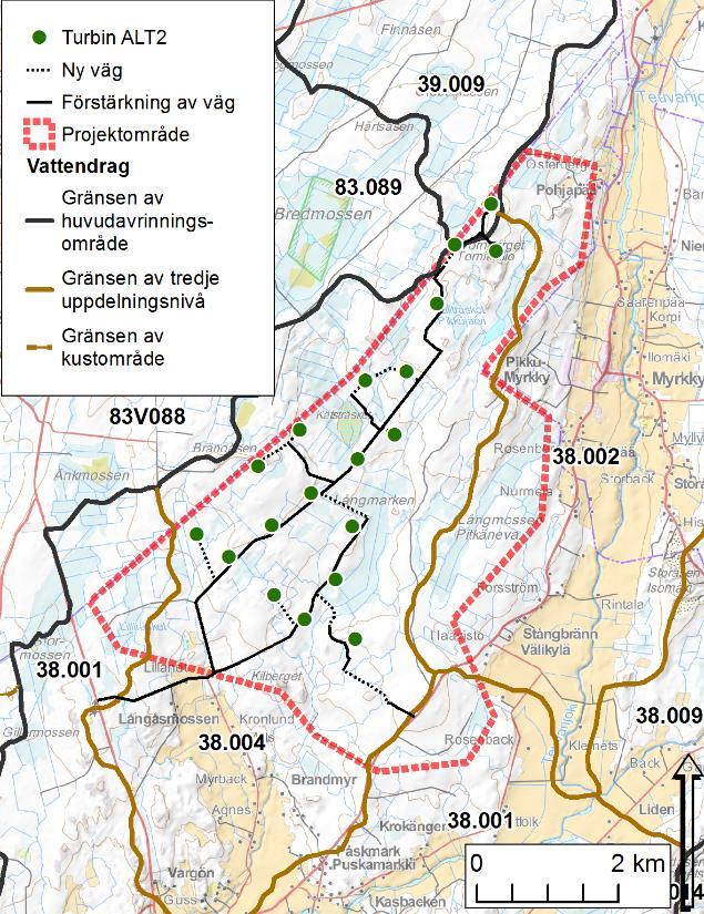 Förutom sjön Lillträsket, som ligger i utredningsområdets norra del, finns områdets ytvatten i naturfåror och dräneringsdiken.