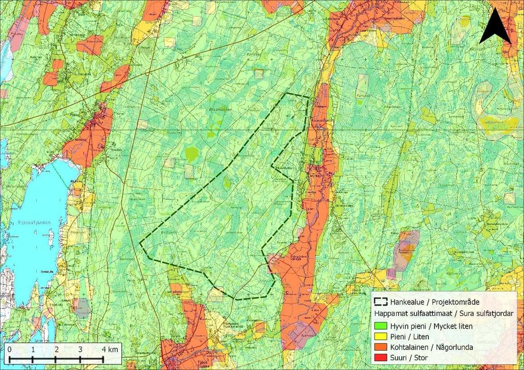Förekomsten av sura sulfatjordområden i hela Finland har inte karterats i detta skede.
