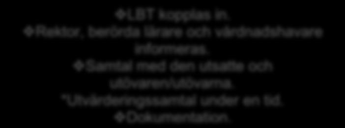 *Utvärderingssamtal under en tid. Dokumentation.