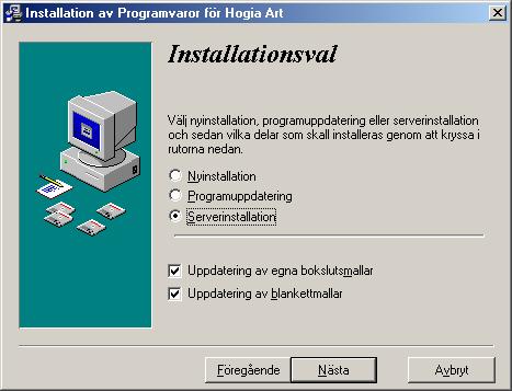 Sid 2 av 5 Installation av Hogia ART på server Hogia ART installeras enkelt med hjälp av medföljande installationsprogram.