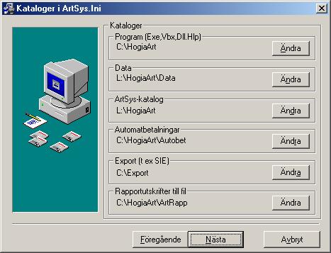 Sid 4 av 5 Programfiler lokalt (innebär att programmet körs från lokal arbetsplats och de gemensamma datafilerna från servern) 1.