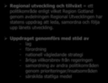 vägledande strategi - årliga villkorsbrev från regeringen -