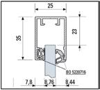 extra stödplatta BO 22072 Material Aluminium Ytfinish natureloxerad E6/EV1 Glastjocklek dörrblad härdat, laminerat/härdat 8-10,76 mm