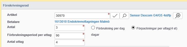 Sida 5 (18) 7. Klicka på registrera artiklar för att välja vilka artiklar som du vill förskriva. Du kan nu välja flera olika sätt för att söka fram den artikel som du vill förskriva.