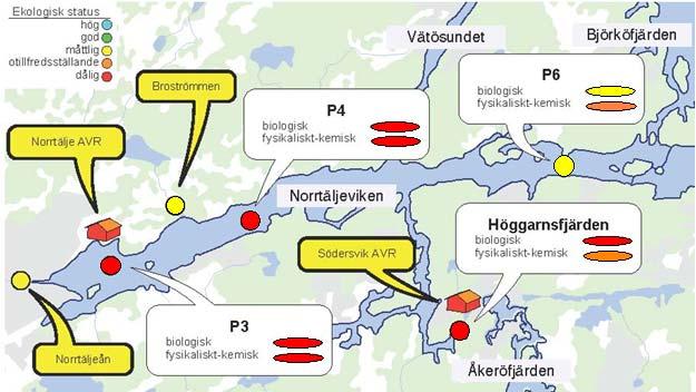 Norrtäljeviken Norrtäljeviken omfattar 16,4 km 2 och sträcker sig i väst-östlig riktning från Norrtälje i väster till Björköfjärden i öster.
