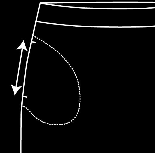 Pocket opening within seam