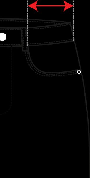 pocket opening, horizontal