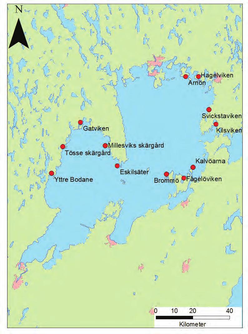 Lokalisering Delområdena är placerade i olika delar av Vänern och med delvis olika grad av exponering (figur 1).