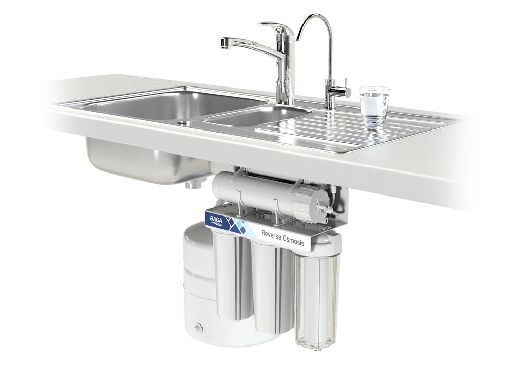 BAGA RO Reverse Osmosis Installations- och användarmanual BAGA Water Technology AB Huvudkontor: Torskorsvägen 3 371 48 Karlskrona, Telefon: 0455-61