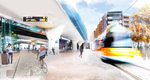 Här, mittemot Resecentrum, kommer ett flertal bostadshus att uppföras. ärnhems kvarter rf tinsen får ett unikt läge med fasader som vetter mot både odsgatan och veagatan.
