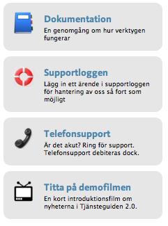 Informationen är obligatorisk, dvs fyller du inte i denna så visas din tjänst inte i Tjänsteguiden.