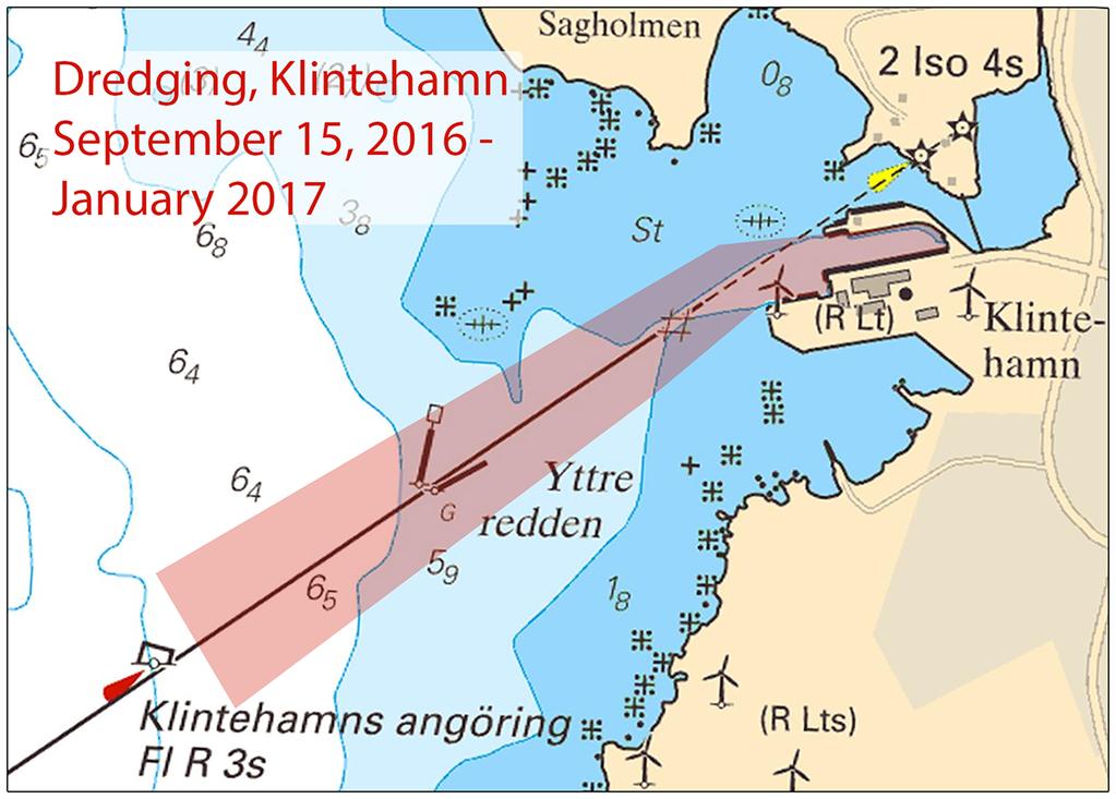 2016-09-22 7 Nr 617 Hamnfogden i Klintehamn kan nås under kontorstid på 0498-20 49 64. Port of Klintehamn 57-23,25N 018-10,95E Klintehamn Wasa Dredging. Publ. 17 september 2016 * 11536 (T) Sverige.