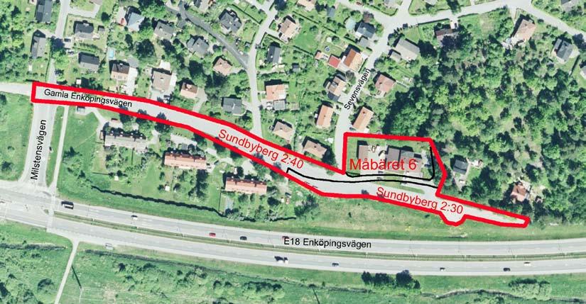 Planområdet Läge och areal Planområdet är beläget i den södra delen av Lilla Ursvik. Området är cirka 6460 kvadratmeter stort.