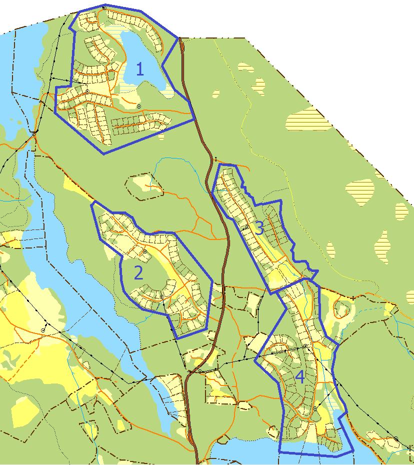 Kommunledningskontoret 18(23) 1. Svinsjön 2. Körnstorp 3. Lilla Hammarbosäter 4. Stora Hammarbosäter 5. Hammersta 6.