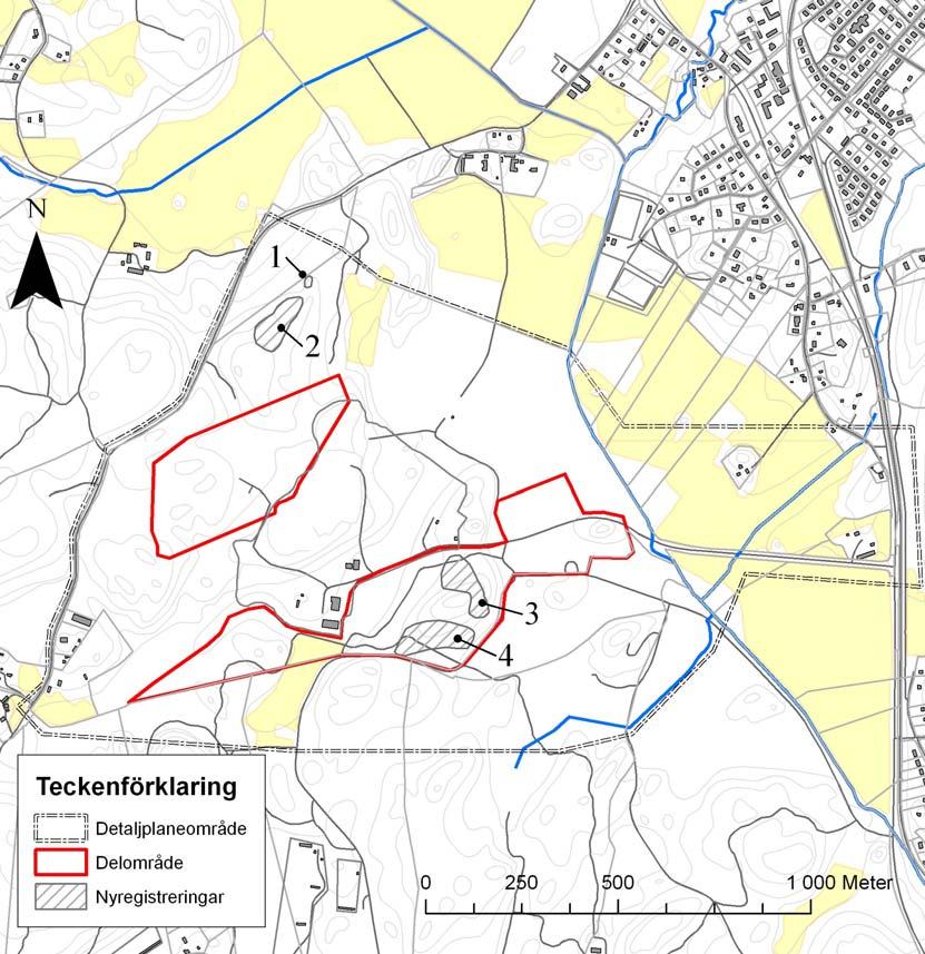 Bilaga 1 - Nyregistrerade fornlämningar inom detaljplaneområdet.
