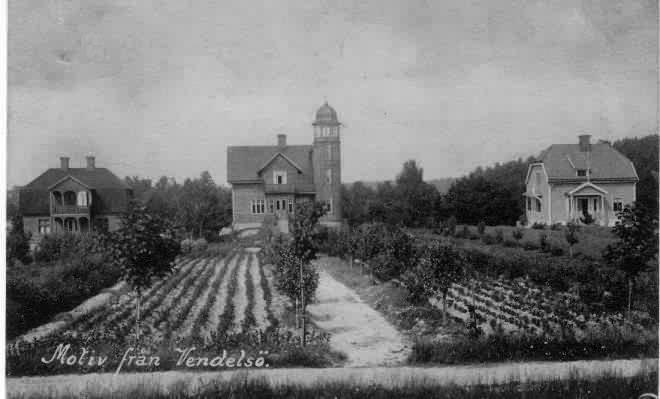 Vidablick Östra Strandvägen. Vykort daterat 1917-02-06. Ett bra exempel på jugendstilen i början av 1900-talet är Vidablick vars torn revs ca 1950.