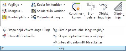 Skapa höjd-etikett längs F-linje Skapar beskrivningstexter/etiketter för höjd i varje brytpunkt på en F-linje (feature line). Stilen för etiketten är den förinställda eller den senast använda.