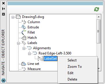 Name: Enter a name for the label set Alignment to label: Select alignment to label. This alignment sets the offset center.