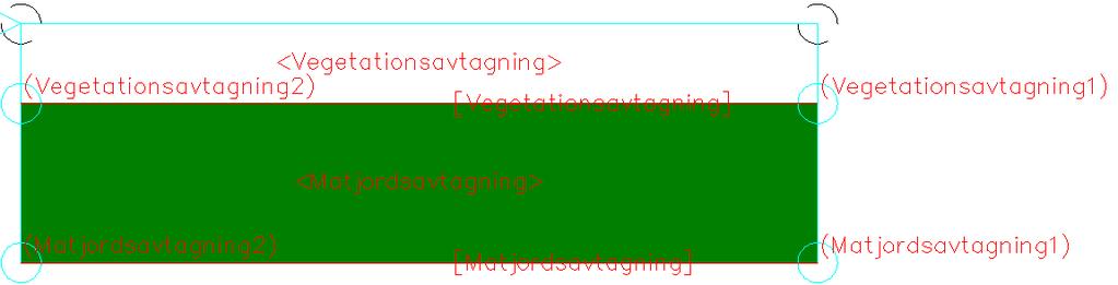 Matjordsavtagning_NV (StripTopSoil_NV) Ett eller två lager, för t.ex. matjord- respektive vegetationsavtagning, som automatiskt följer längs markytan in till centrumlinjen.