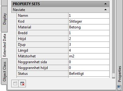 eller Structure.StyleName eller Polyline.Length. Vilka värden som kan användas på olika objekttyper listas med kommandot NVPropList. I ett nytt fönster väljs vilka egenskaper som ska kopieras.