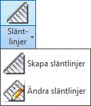 Skapa slänter mellan linjer (6.2) Skapar släntlinjer (ej grading!) mellan två linjer, polylines eller 3d- Linje/Feature lines. Från 6.2 stödjs även Alignments. Kommando: NVHatch Name: Ange namn.